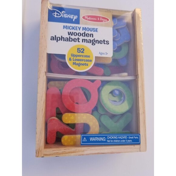 Disney Other - Disney Melissa & Doug MICKEY MOUSE Wooden Alphabet Magnets 52 Upper + Lower Case